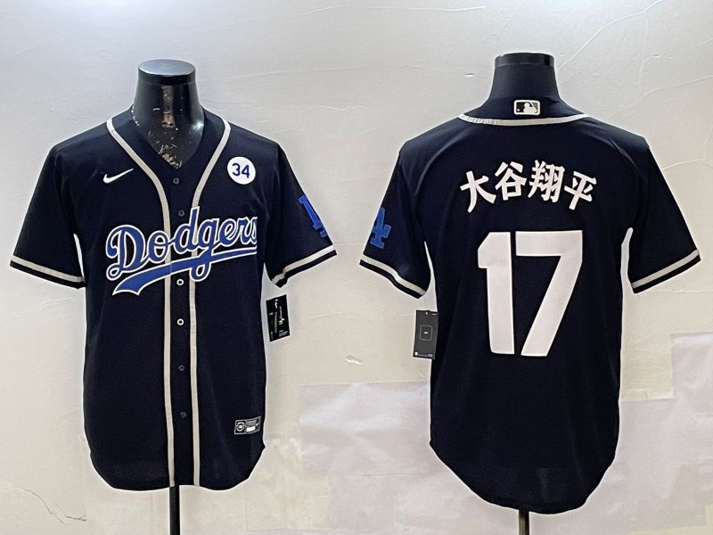 Men Los Angeles Dodgers #17 Ohtani Black Fashion Game 2025 Nike MLB Jersey style 3016
